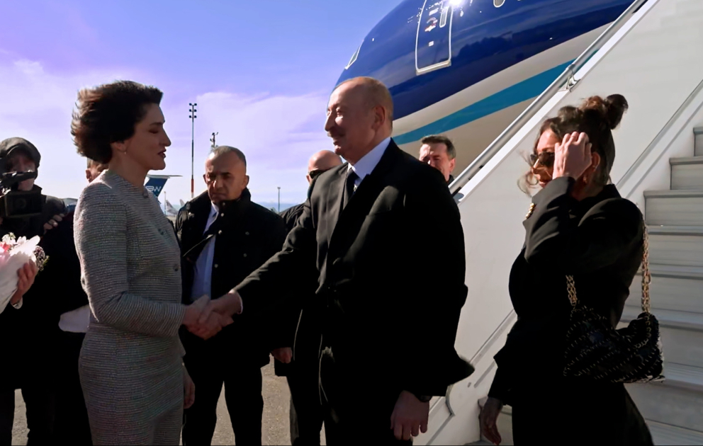 President Ilham Aliyev arrived in Georgia on state visit VIDEO
