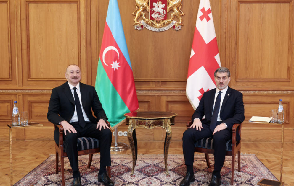 President of Azerbaijan Ilham Aliyev held one-on-one meeting with President of Georgia Mikheil Kavelashvili VIDEO