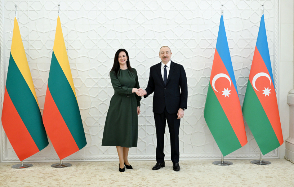 Azərbaycan Prezidenti İlham Əliyev Litvanın Baş nazirini qəbul edib VİDEO