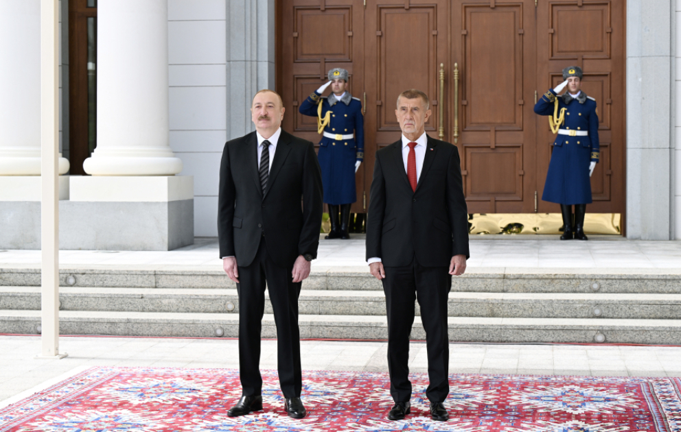 Official welcome ceremony held for Prime Minister of the Czech Republic Andrej Babiš in Gabala VIDEO