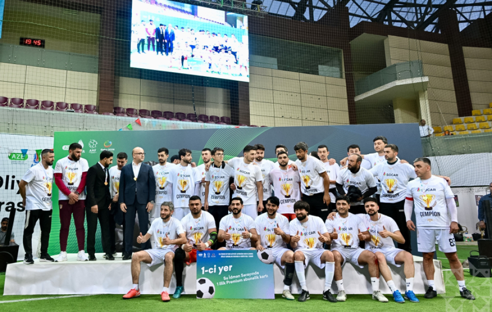Dövlət qurumları arasında IV minifutbol turnirinin qalibləri mükafatlandırılıb VİDEO