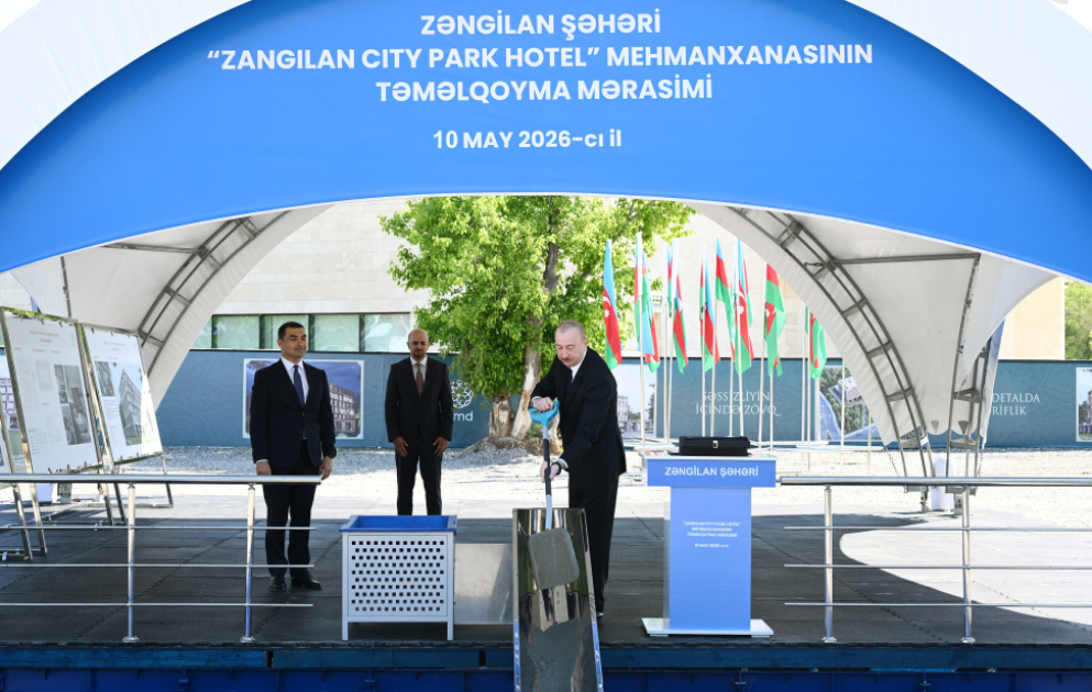 President Ilham Aliyev laid foundation stone for Zangilan City Park Hotel in Zangilan city VIDEO