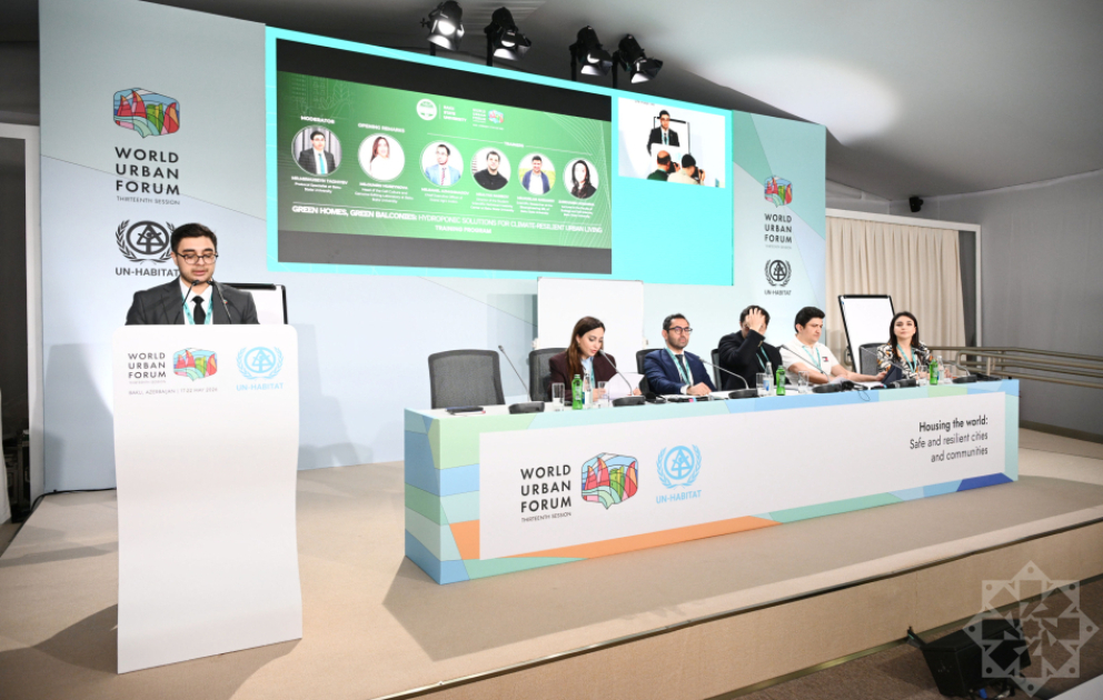 WUF13-də “Yaşıl evlər, yaşıl eyvanlar: İqlimə dayanıqlı şəhərlər üçün hidroponik həllər” adlı xüsusi təlim sessiyası VİDEO