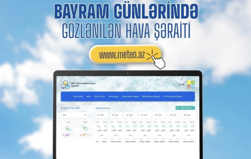 Bayram günlərində ölkə ərazisində gözlənilən hava şəraiti açıqlanıb VİDEO