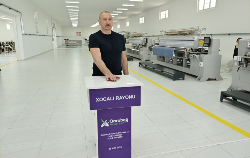Xocalı şəhərində “Qarabağ Tekstil Evi” MMC istifadəyə verilib VİDEO