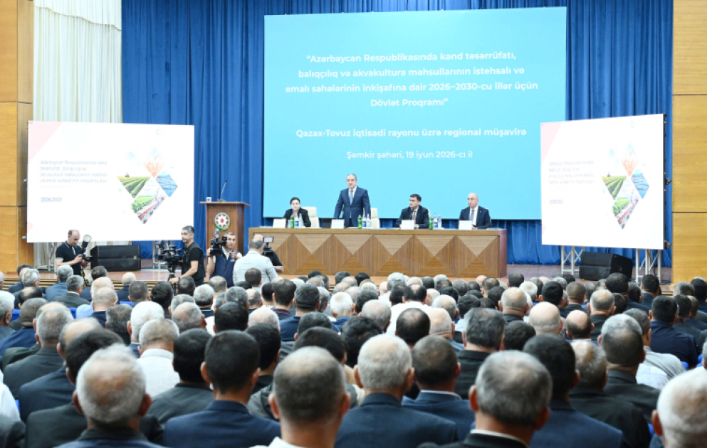 Şəmkirdə Qazax-Tovuz iqtisadi rayonu üzrə aqrar sahəyə dair regional müşavirə keçirilib - YENİLƏNİB VİDEO