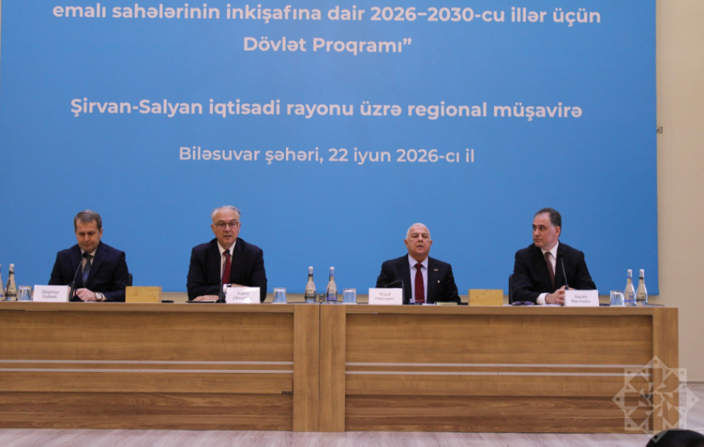 Şirvan-Salyan iqtisadi rayonu üzrə regional müşavirədə yeni Dövlət Proqramının hədəfləri müzakirə olunub - YENİLƏNİB VİDEO