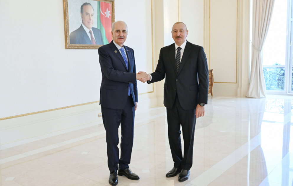 Le président Aliyev reçoit une délégation menée par le président de la Grande Assemblée nationale de Türkiye VIDEO