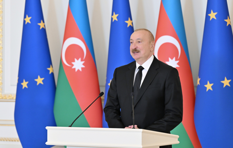 Prezident: Azərbaycan Avropa İttifaqı üçün Cənubi Qafqazda əsas ticarət tərəfdaşıdır VİDEO