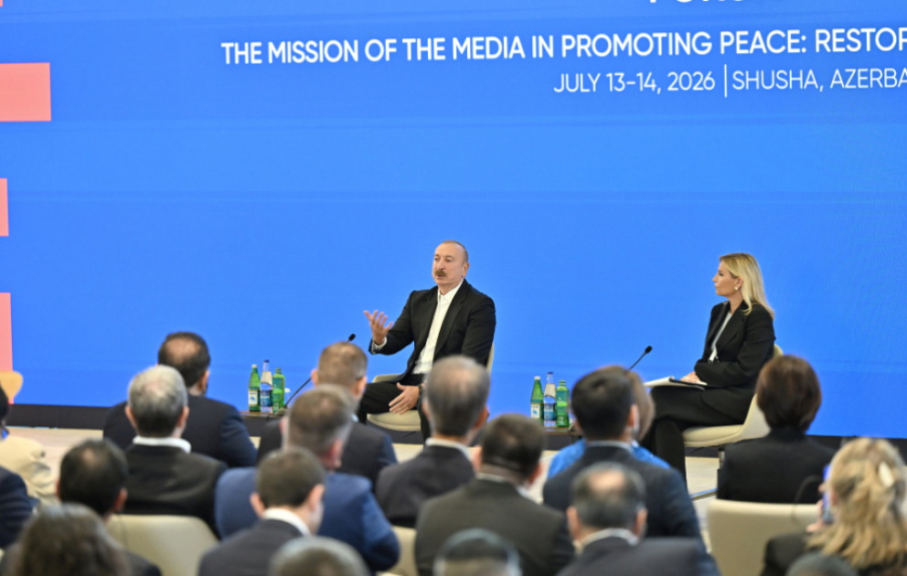 Auf Social-Media-Konten von Präsident Ilham Aliyev Video über 4. Globales Medienforum in Schuscha veröffentlicht VIDEO