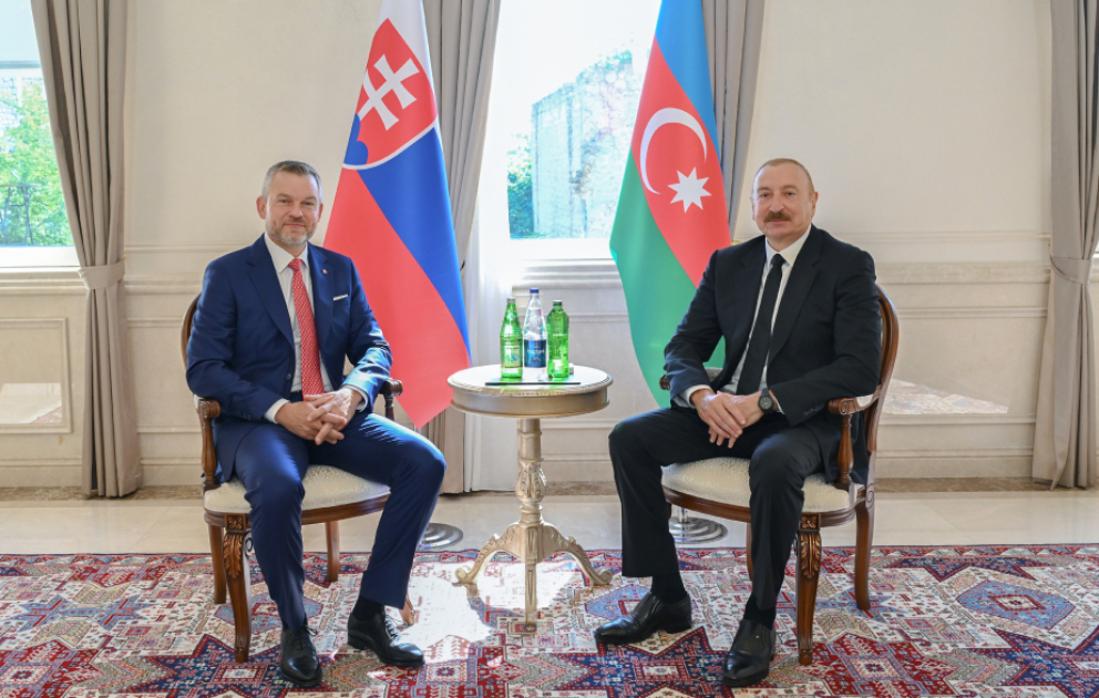 Şuşada Prezident İlham Əliyevin Slovakiya Prezidenti ilə təkbətək görüşü olub VİDEO