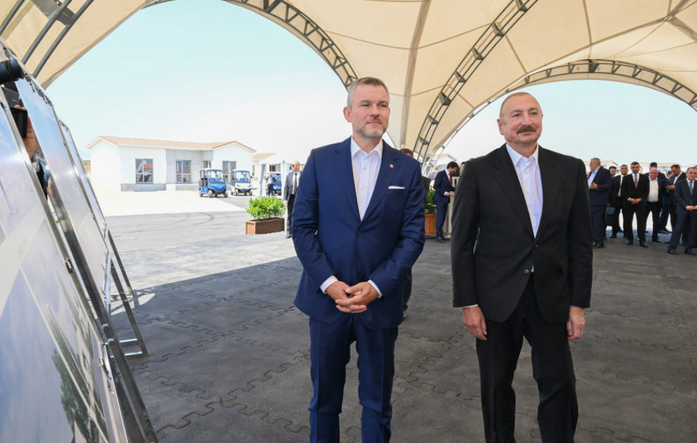 Presidents of Azerbaijan and Slovakia reviewed construction progress in Bash Garvand village of Aghdam district VIDEO