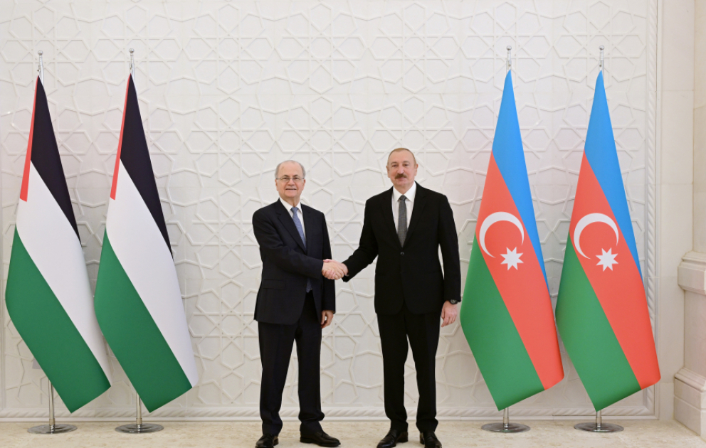 Präsident Ilham Aliyev empfängt palästinensischen Ministerpräsidenten VIDEO