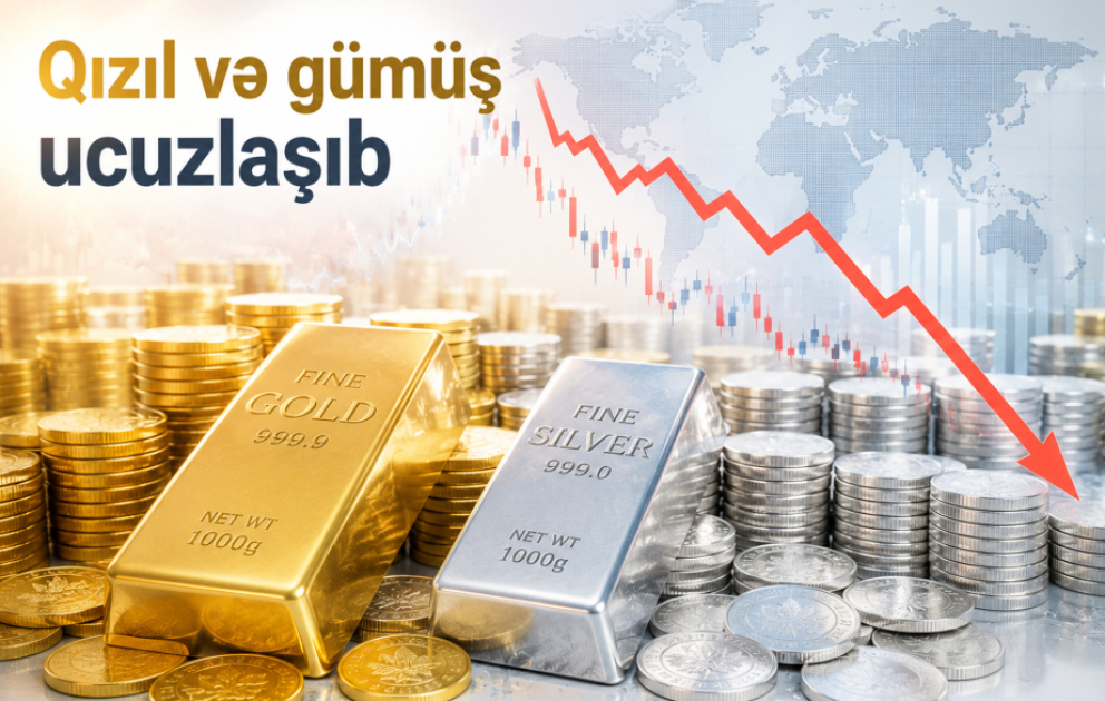 Qızıl və gümüş ucuzlaşıb VİDEO