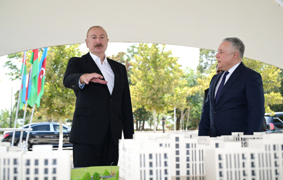 President Ilham Aliyev laid foundation stone for social housing complex in Nakhchivan city VIDEO
