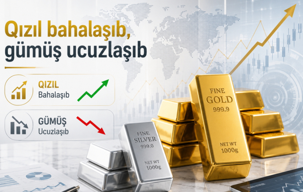 Qızıl bahalaşıb, gümüş ucuzlaşıb VİDEO