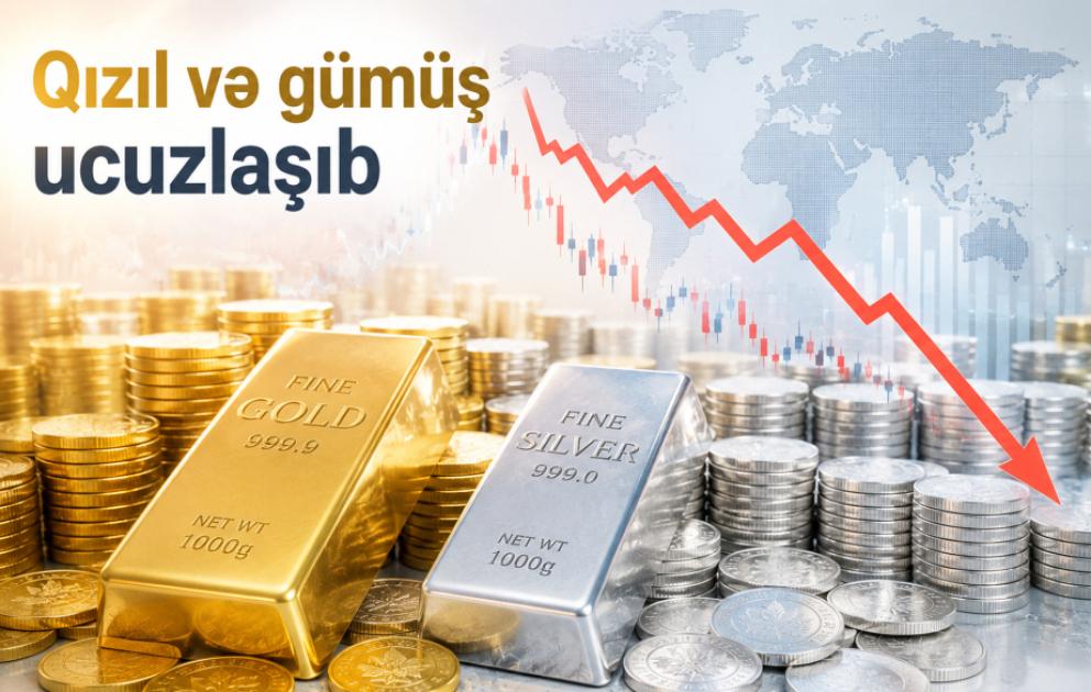 Qızıl və gümüşün qiyməti azalıb VİDEO