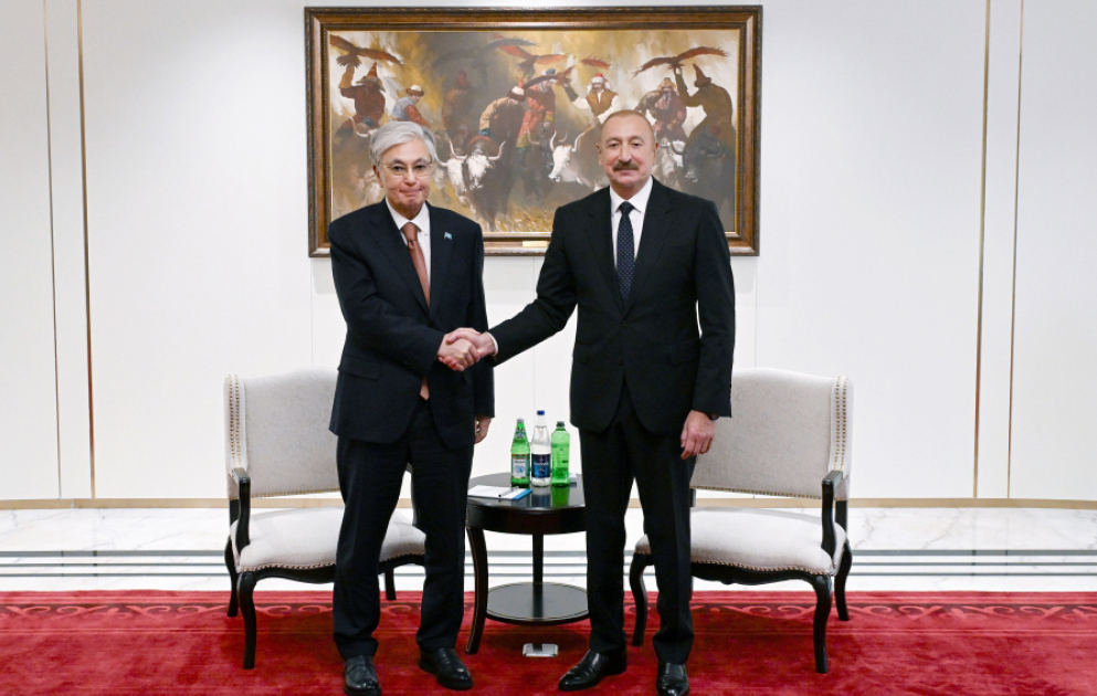 President of Azerbaijan Ilham Aliyev met with President of Kazakhstan in Bishkek VIDEO