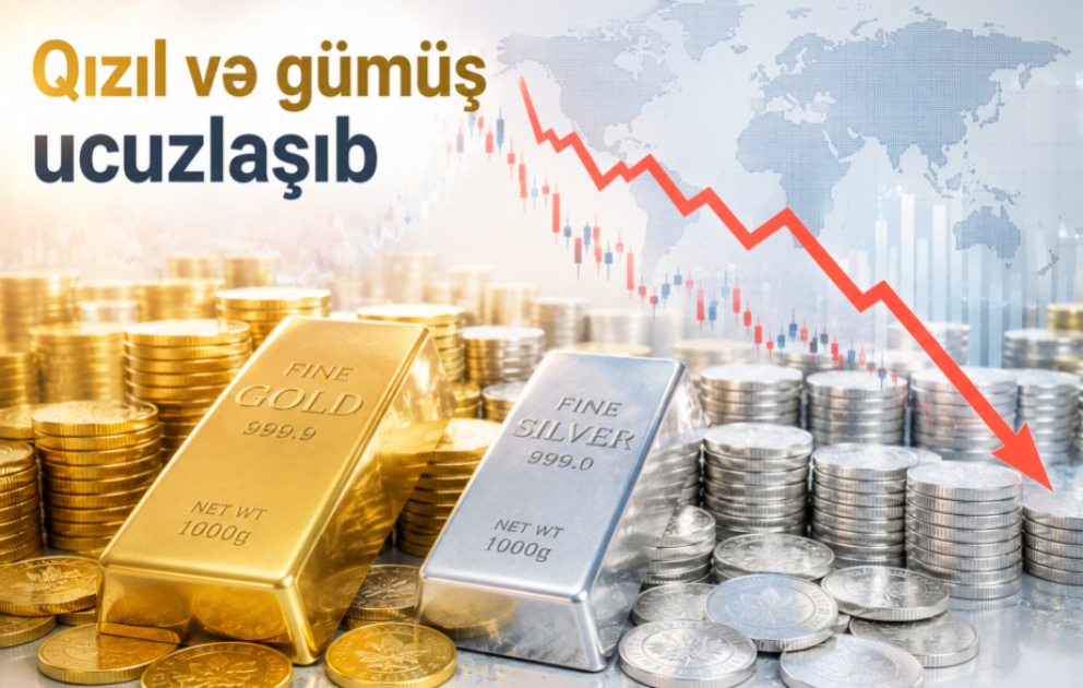 Dünya bazarında qızıl və gümüşün qiyməti azalıb VİDEO