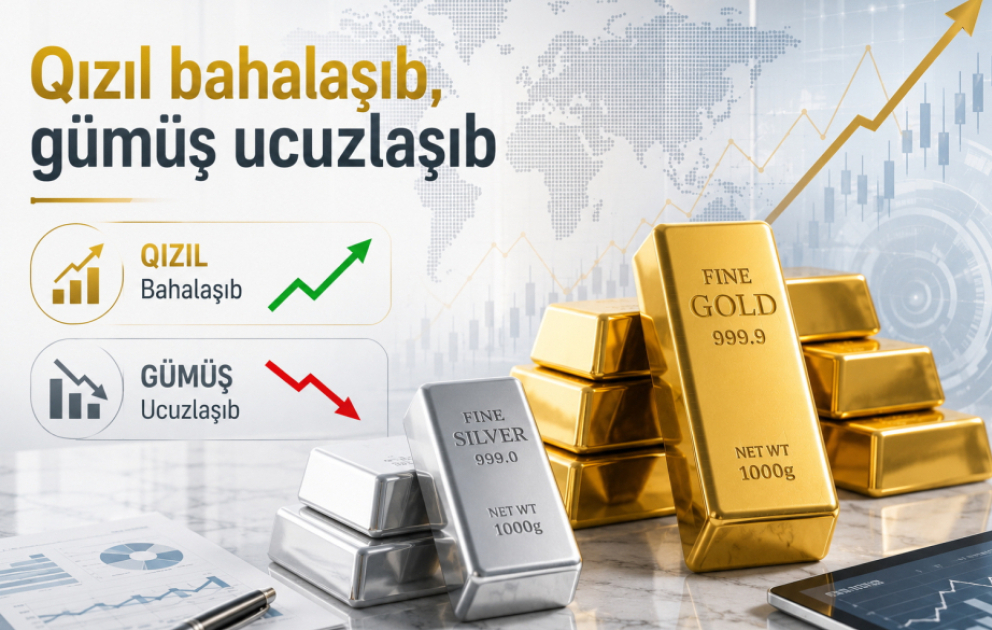 Qızıl bahalaşıb, gümüş ucuzlaşıb VİDEO