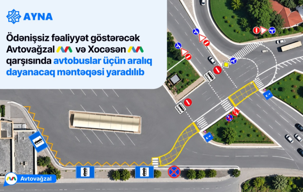 Metronun “Avtovağzal” və “Xocəsən” stansiyalarının qarşısında avtobuslar üçün aralıq dayanacaq məntəqəsi yaradılıb VİDEO