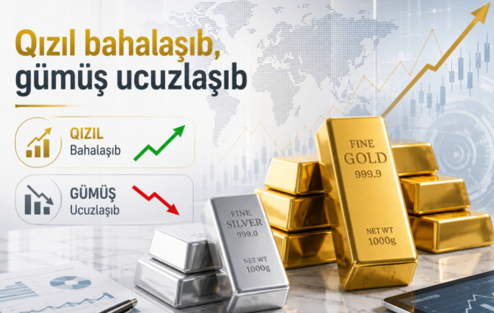 Qızıl bahalaşıb, gümüş ucuzlaşıb VİDEO