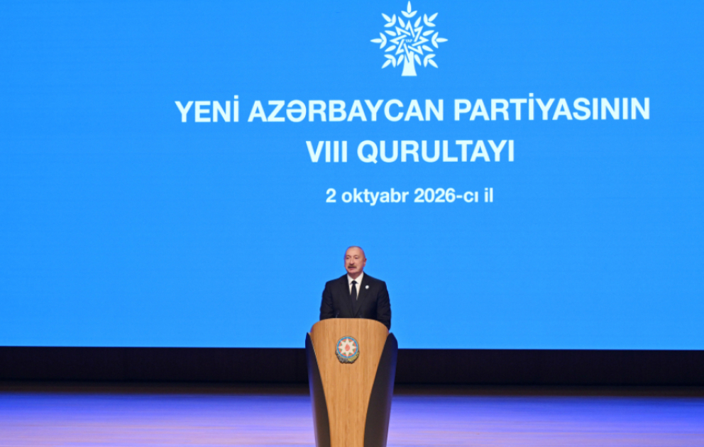 Video mit Rede von Präsident Ilham Aliyev beim 8. YAP-Kongress veröffentlicht VIDEO