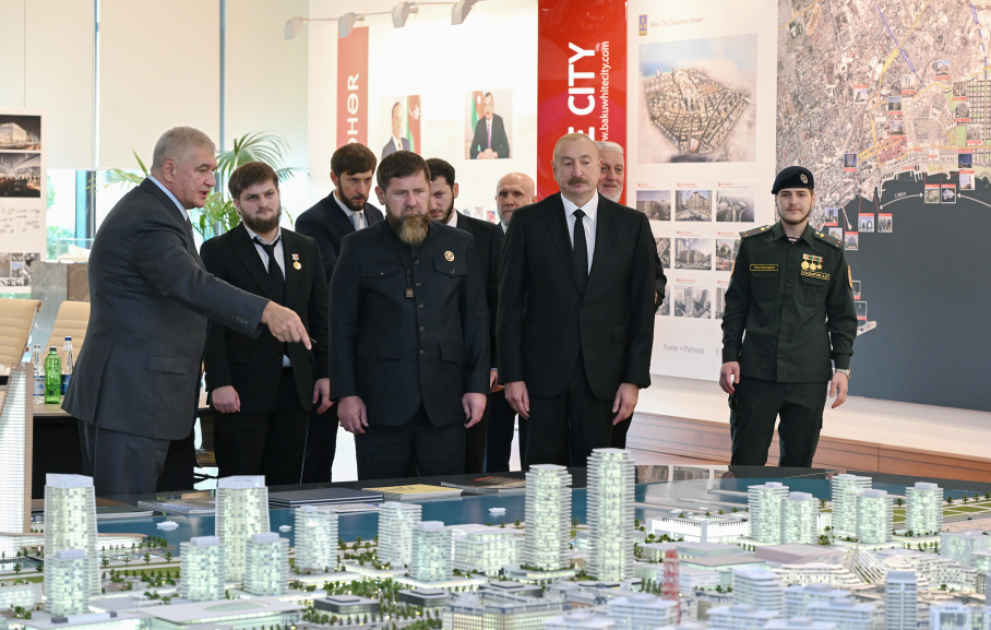 President Ilham Aliyev and Head of Chechen Republic of Russia visited Baku White City VIDEO