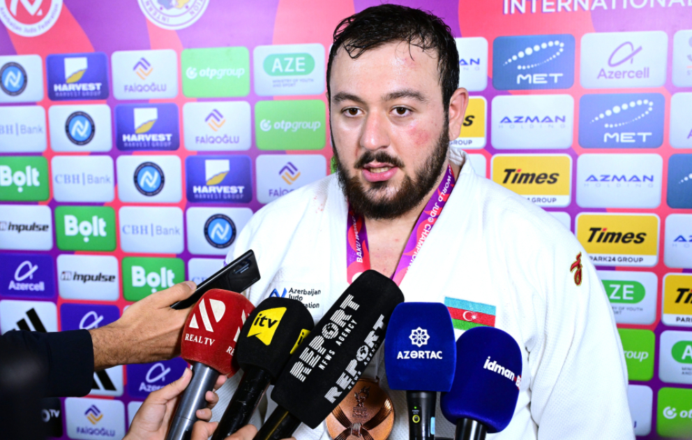 Bürünc medal qazanan Azərbaycan cüdoçusu: Üçüncü yer uğrunda görüşə tam hazır deyildim VİDEO
