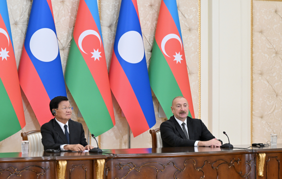 Azərbaycan və Laos prezidentləri mətbuata bəyanatlarla çıxış ediblər  YENİLƏNƏCƏK  VİDEO