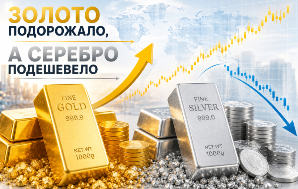 Цены на золото повысились, а на серебро снизились ВИДЕО